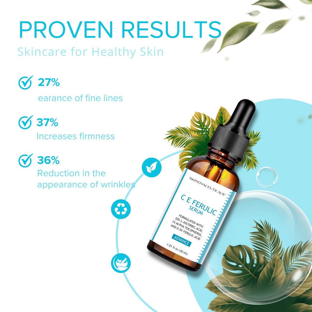 SkinovaCeuticals C E Ferulic with 20% L-Ascorbic Acid — Vitamin C Serum for Anti-Aging, Firming, and Brightening — 1.01 fl oz / 30 ml
